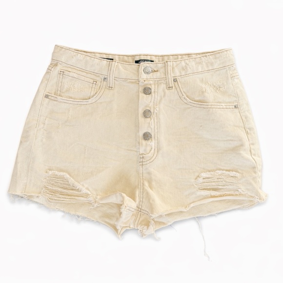 wild fable Pants - Wild Fable High Waisted Cream Cut Off Shorts Women’s Size 6